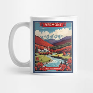 Vermont United States of America Tourism Vintage Poster Mug